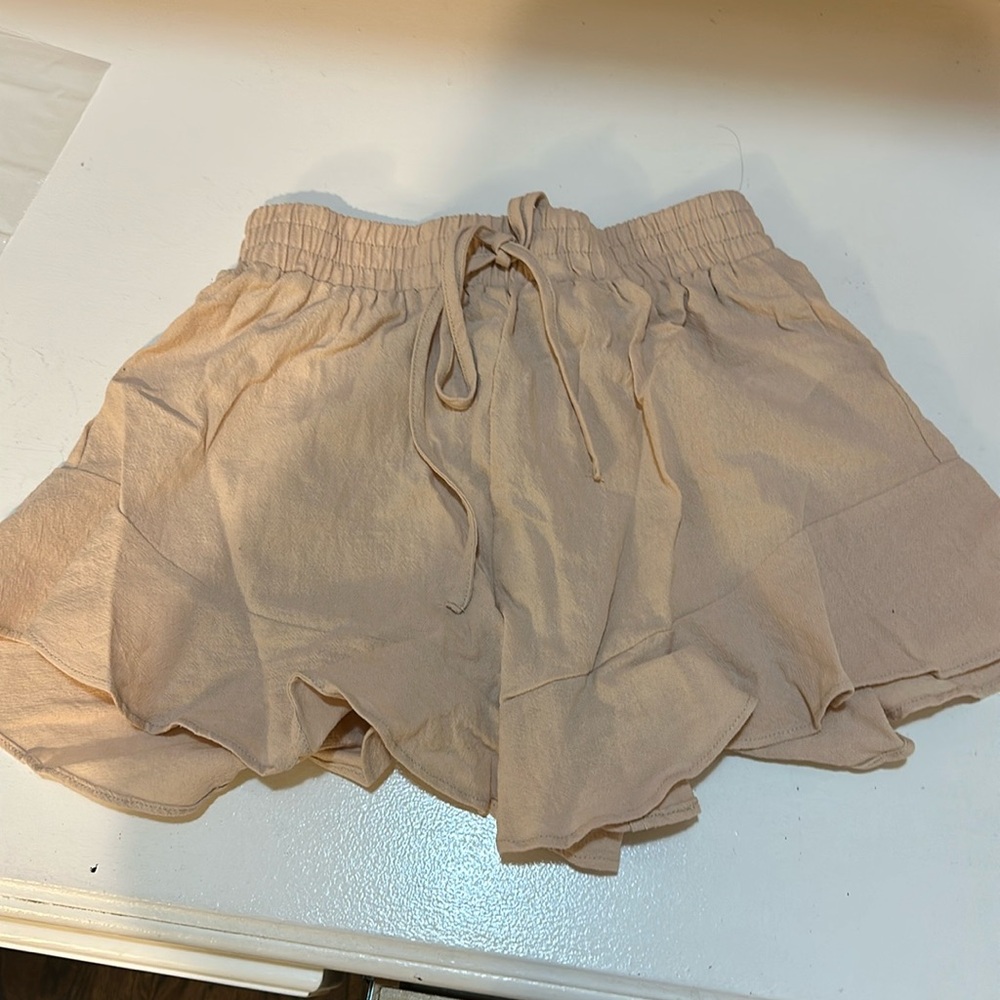 Tan linen shorts